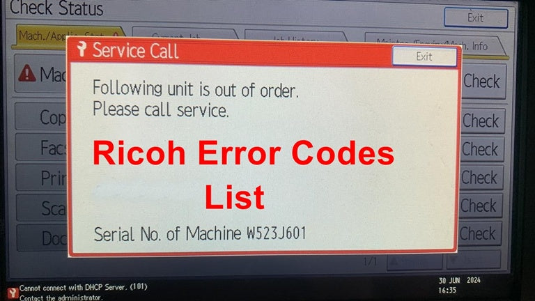 Ricoh Error Code sc list