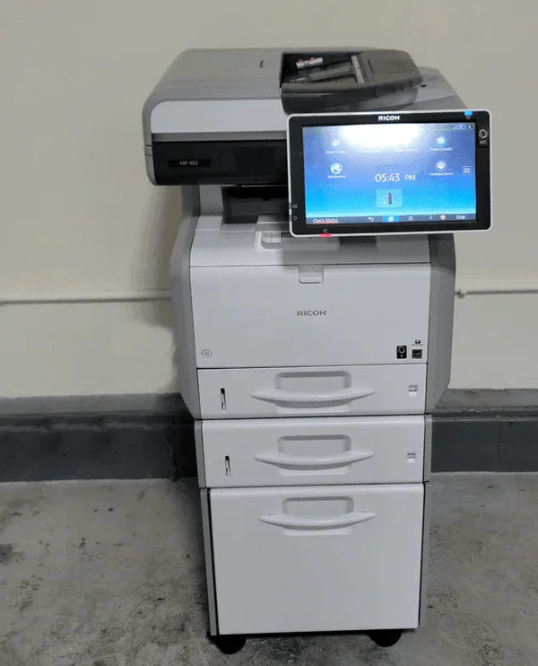 Ricoh MP 402SPF low-meter B&W desktop multifunction printer – Copier Liquidation Center